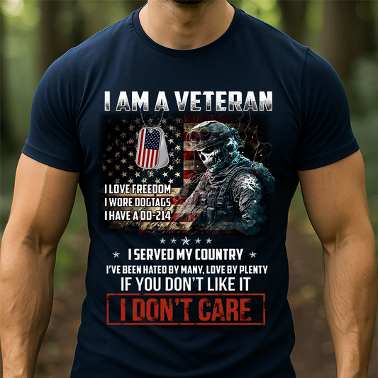 I Am a Veteran Shirt β I Served My Country I Donβt Care Tee β DD-214 Military Gift