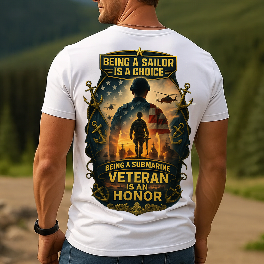 Submarine Veteran Shirt – Patriotic Military Sailor Gift for Dad & Grandpa, US Navy Veteran Honor Tee, Father’s Day & Grandfather Appreciation Present