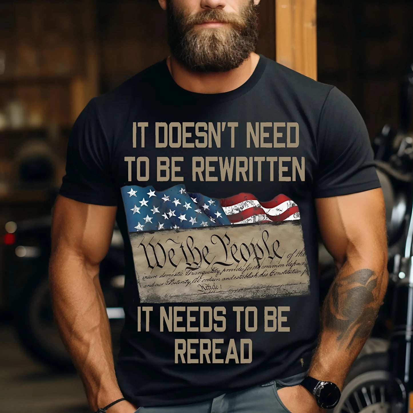 U.S Veteran Shirt - It Doesn't Need To Be Rewritten - Patriotic Shirt