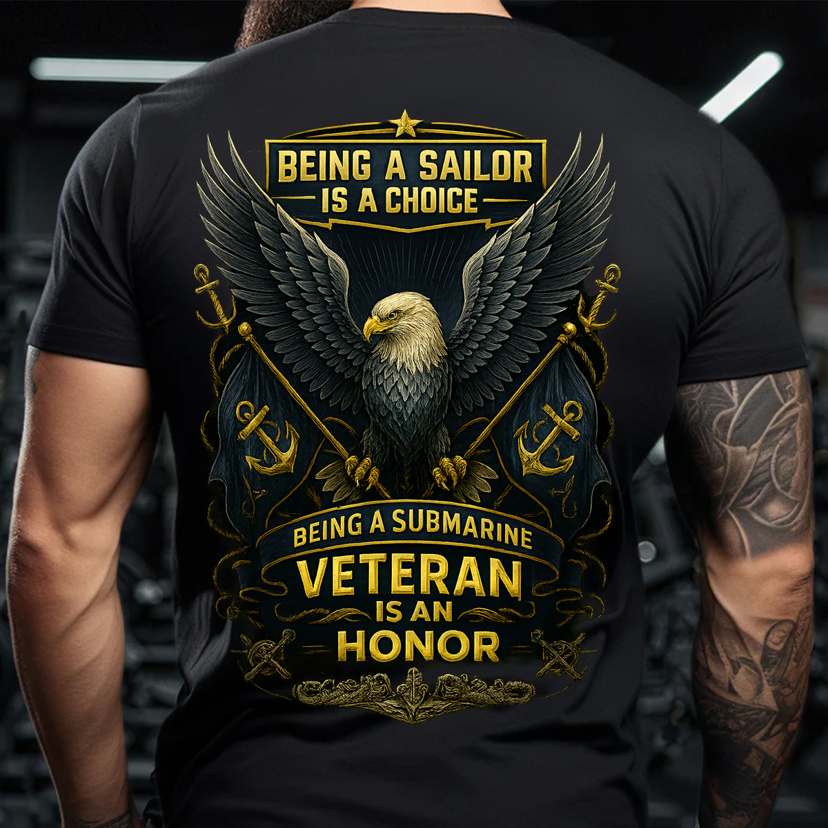 Being a Submarine Veteran Is an Honor T-Shirt, Proud US Navy Sailor Military Eagle Tee