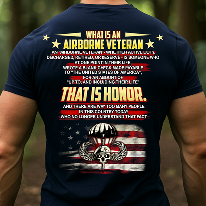 'That Is Honor' Airborne Veteran T-Shirt – US Army Paratrooper Military Pride Tee