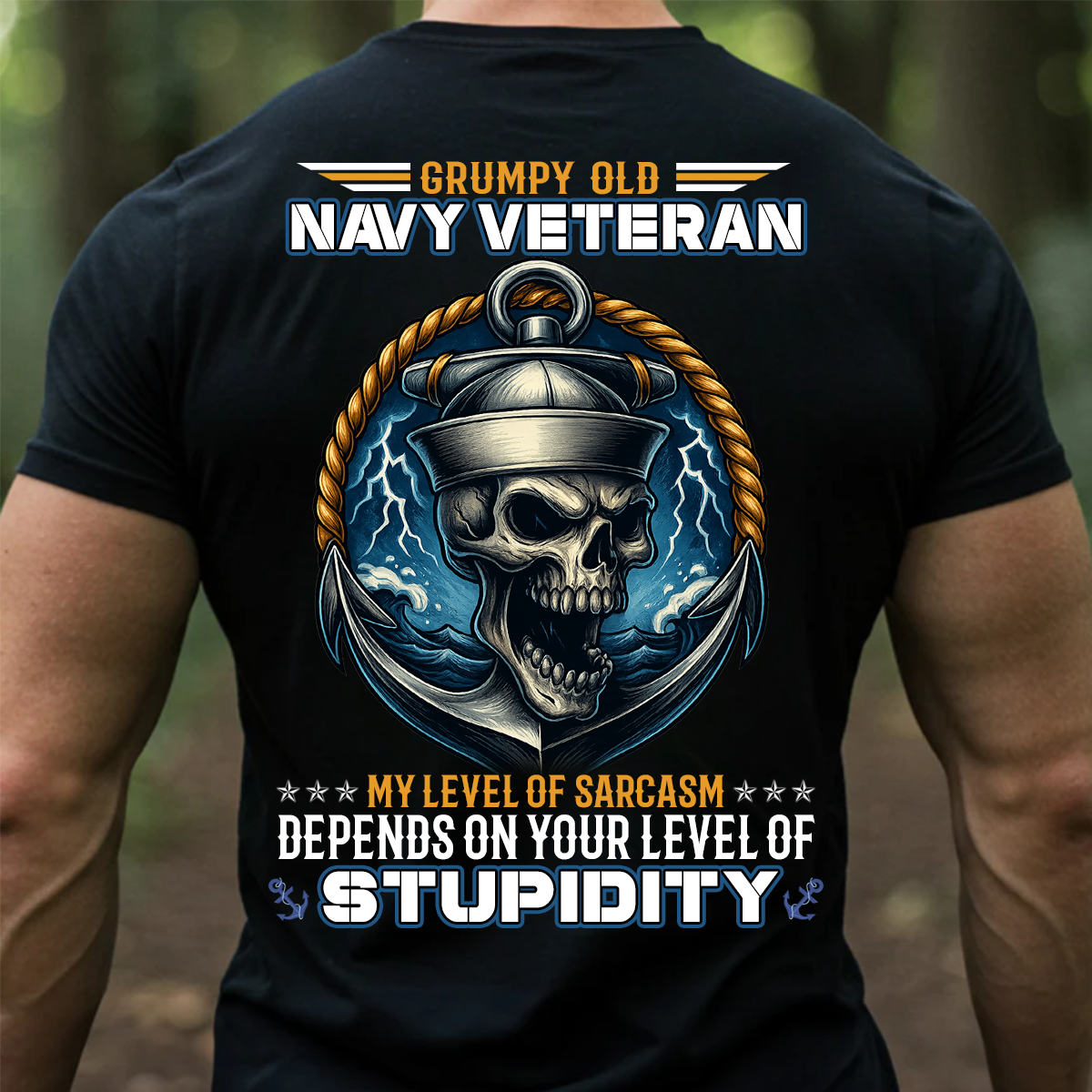 “Grumpy Old Navy Veteran” T-Shirt – Funny Military Sarcasm Tee for US Veterans