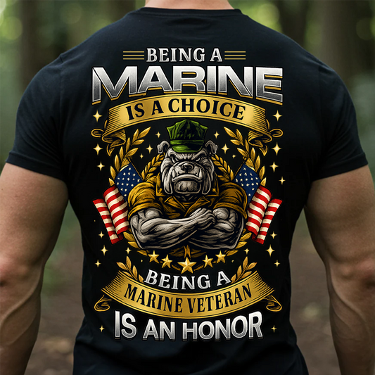 Being A Marine Veteran Is An Honor T-shirt - USMC Bulldog Tee Gift For Veteran's Day