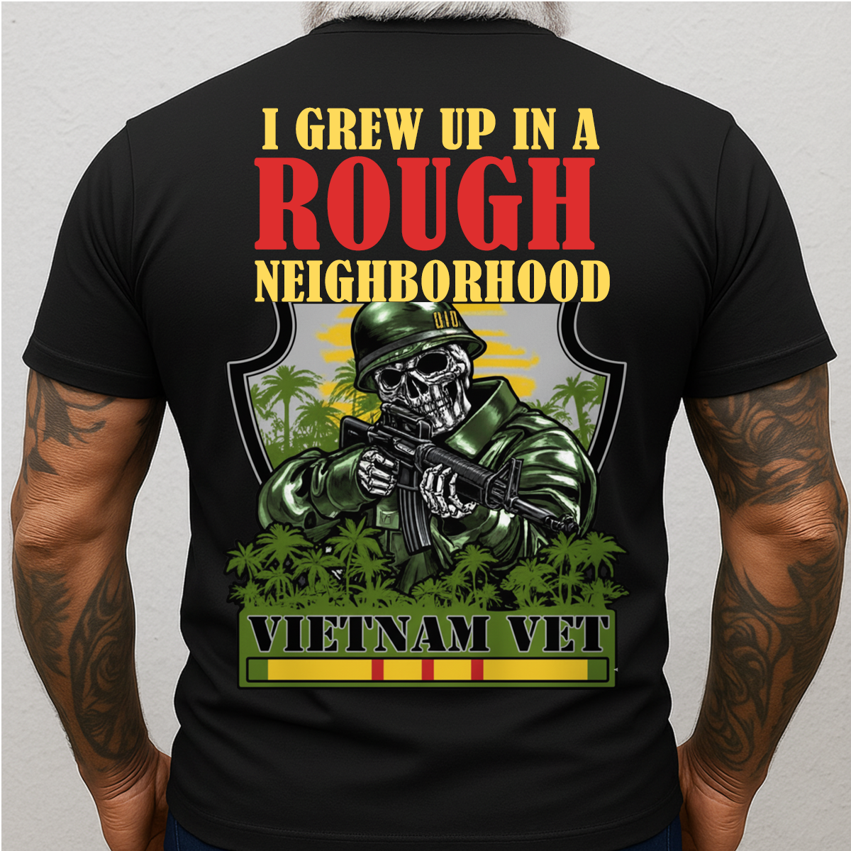 Vietnam Veteran I Grew Up In A Rough Neighborhood T-Shirt, Hoodie, Sweatshirt - Gift For Veterans