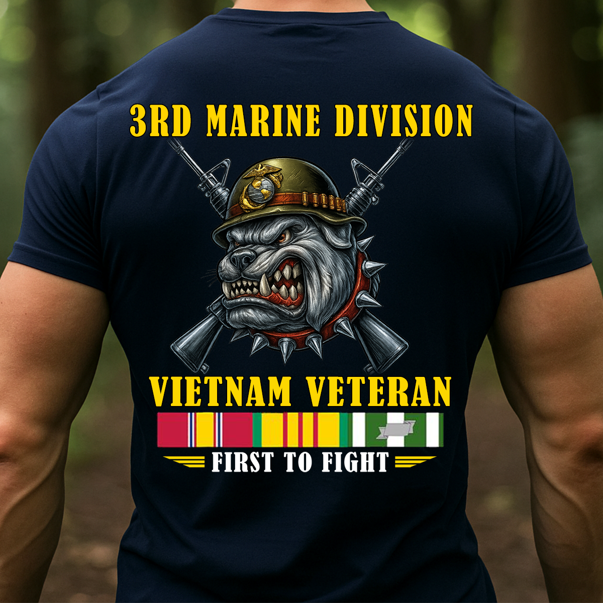 Vietnam Veteran 3rd Marine Division T-Shirt – USMC Bulldog First to Fight Shirt, Gift For Veteran