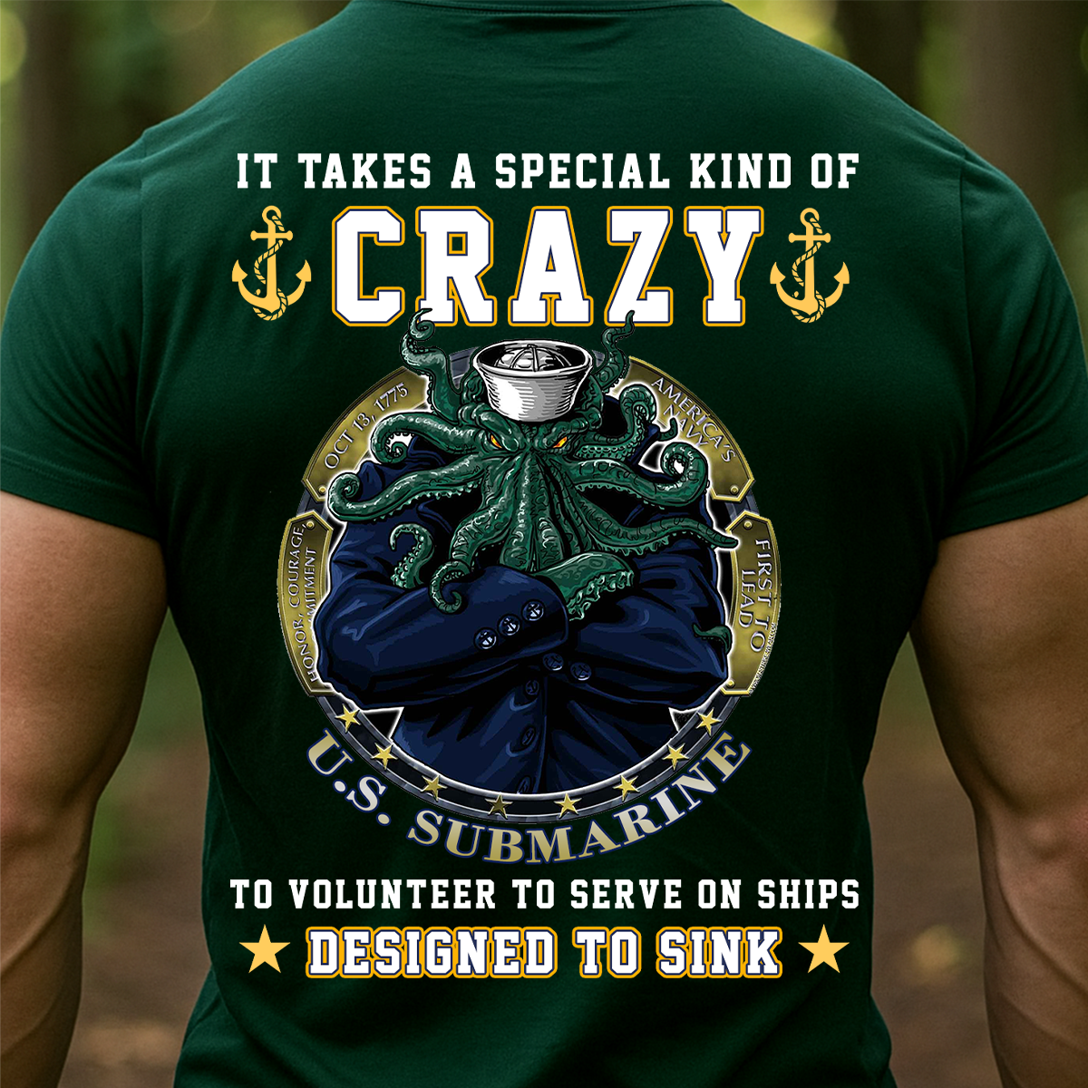 It Takes a Special Kind of Crazy – Designed to Sink T-Shirt | U.S. Submarine Navy Kraken Veteran Tee, Military Pride Gift for Submariners