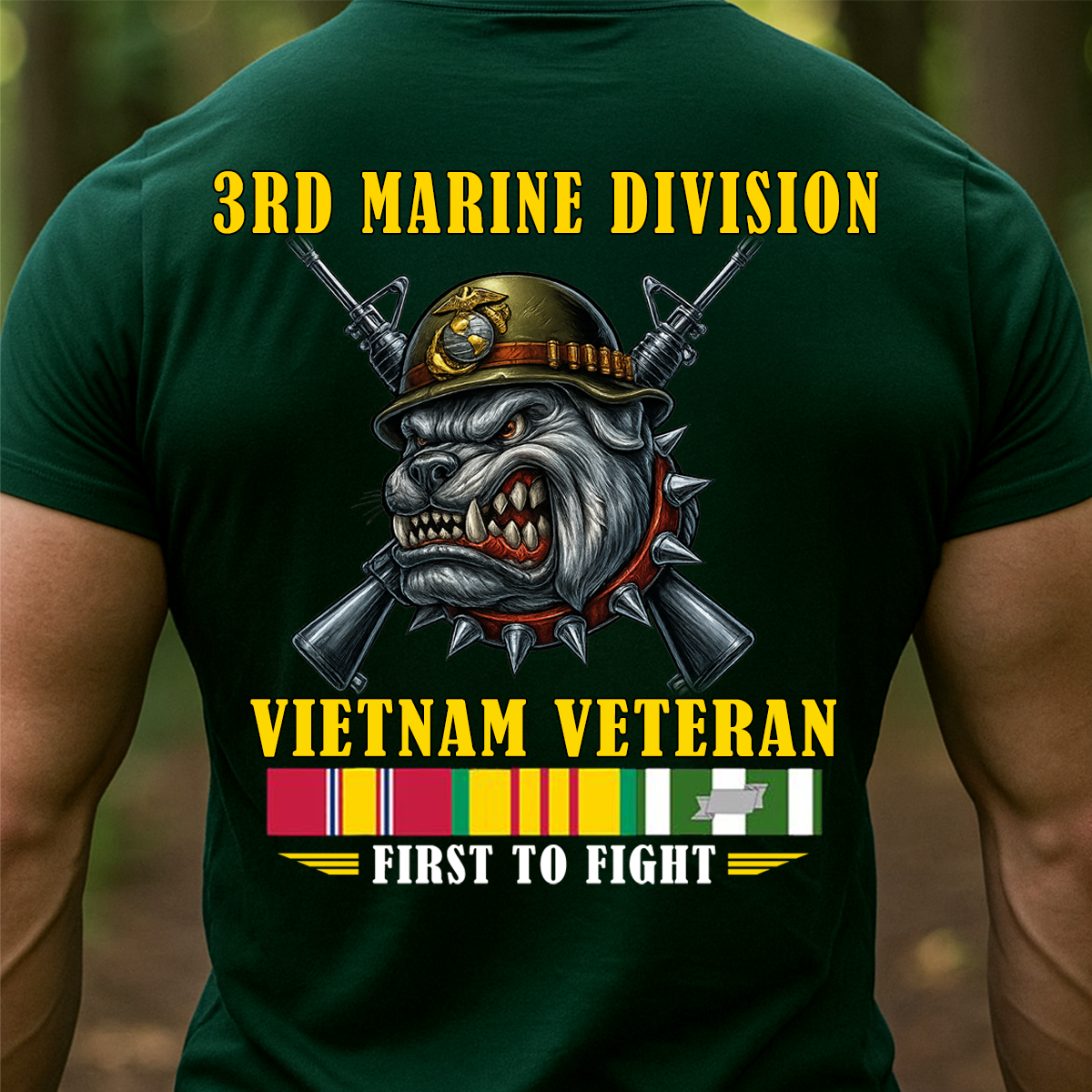 Vietnam Veteran 3rd Marine Division T-Shirt – USMC Bulldog First to Fight Shirt, Gift For Veteran