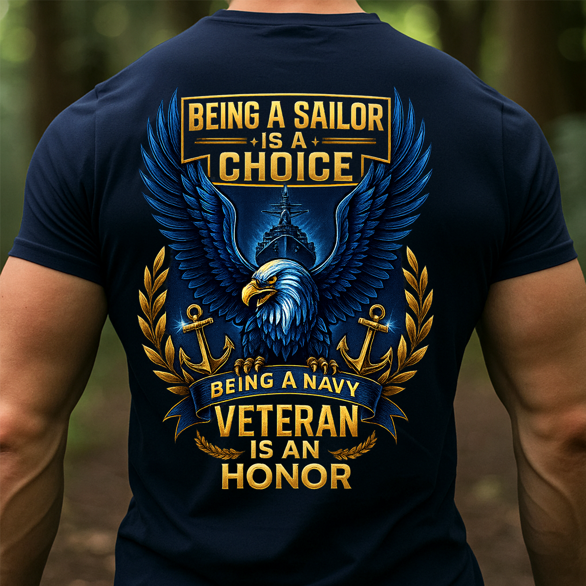 "Being a Navy Veteran Is an Honor" T-Shirt – Patriotic US Navy Sailor Gift for Veterans