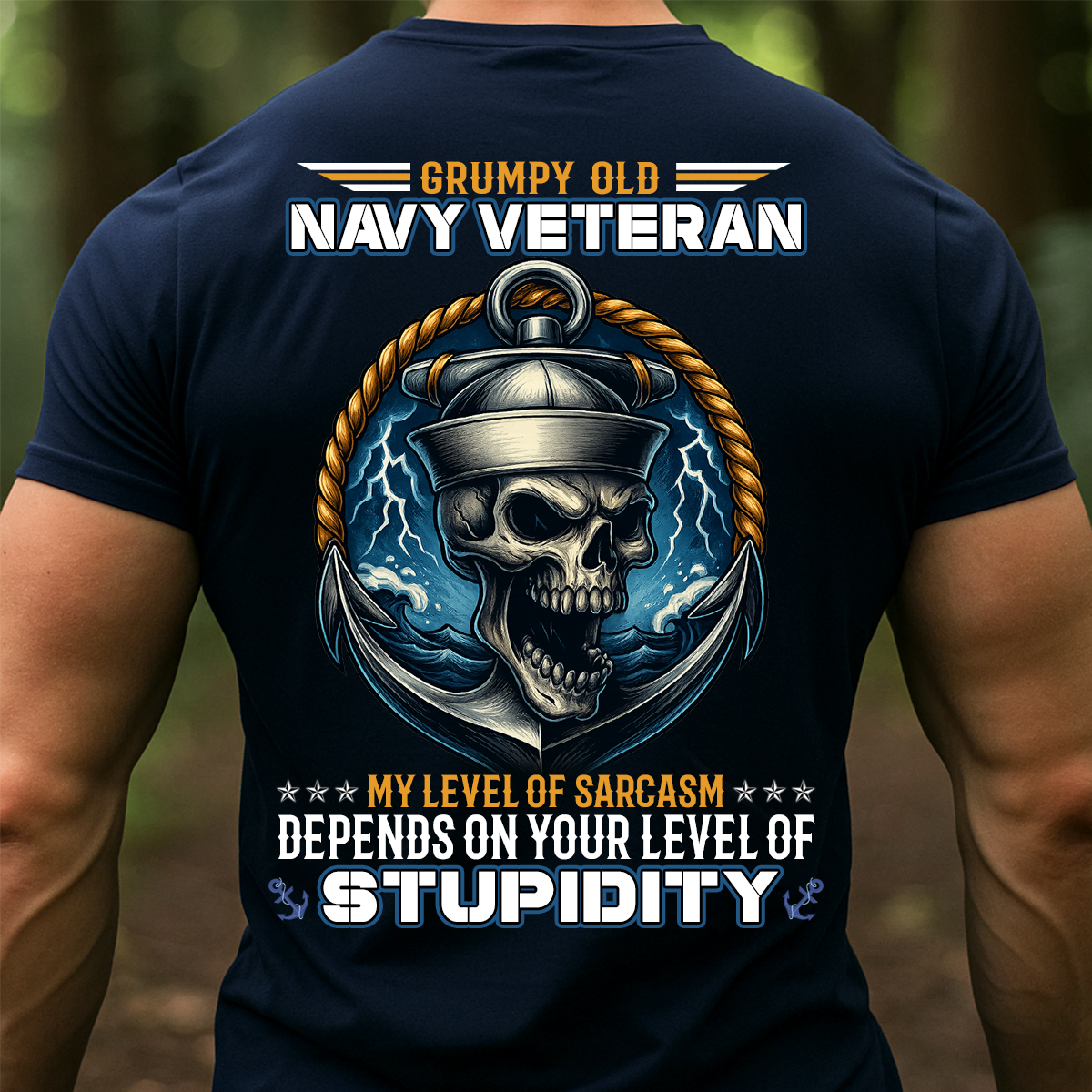 “Grumpy Old Navy Veteran” T-Shirt – Funny Military Sarcasm Tee for US Veterans