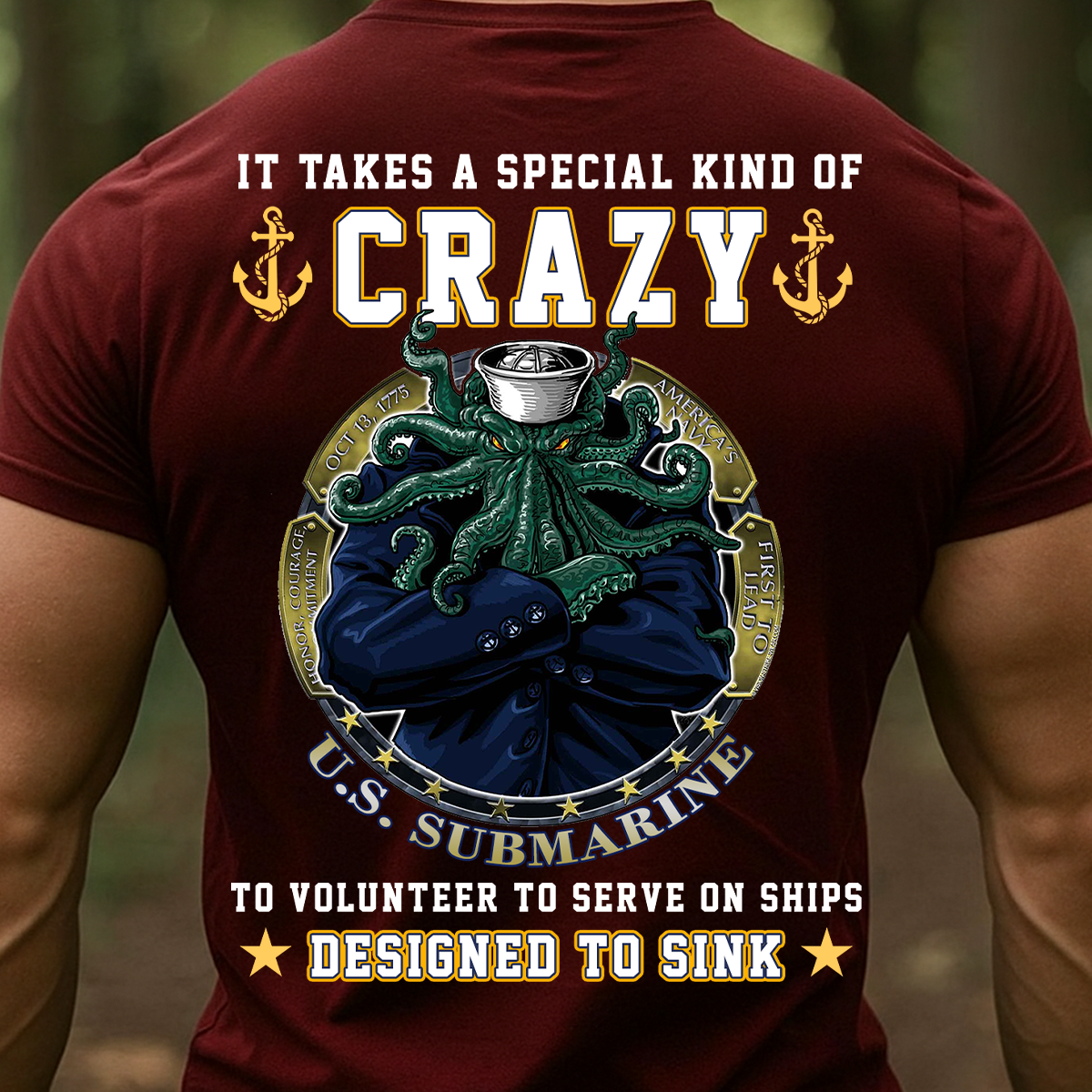 It Takes a Special Kind of Crazy – Designed to Sink T-Shirt | U.S. Submarine Navy Kraken Veteran Tee, Military Pride Gift for Submariners