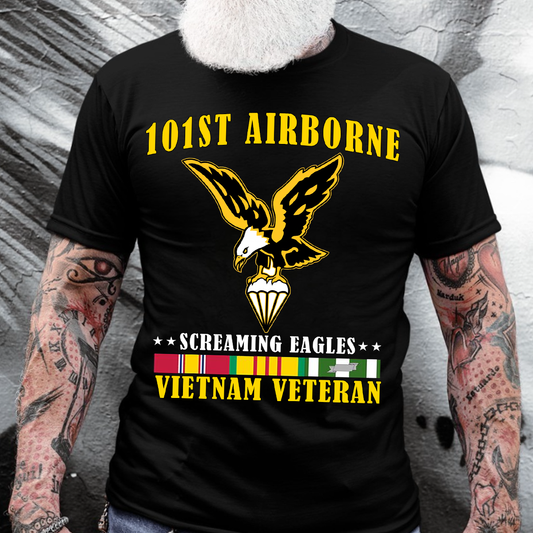 101st Airborne Screaming Eagles Vietnam Veteran T-Shirt - U.S. Airborne Military Veteran Tee