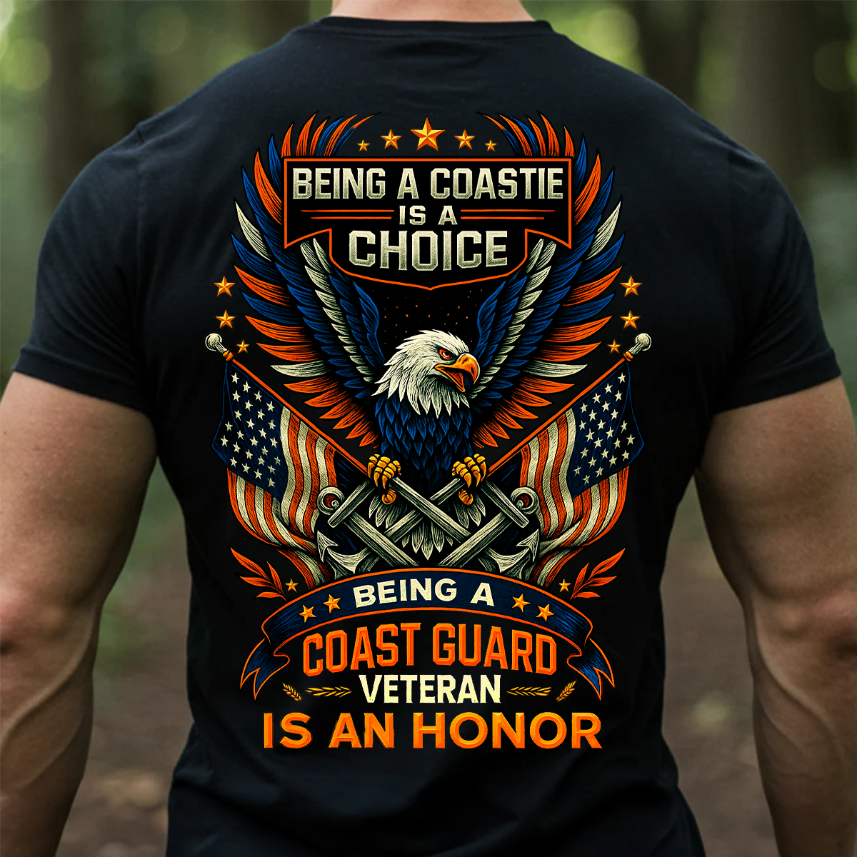 Being A Coast Guard Veteran Is an Honor USCG T-shirt - Proud Coastie U.S. Eagle Military Tee