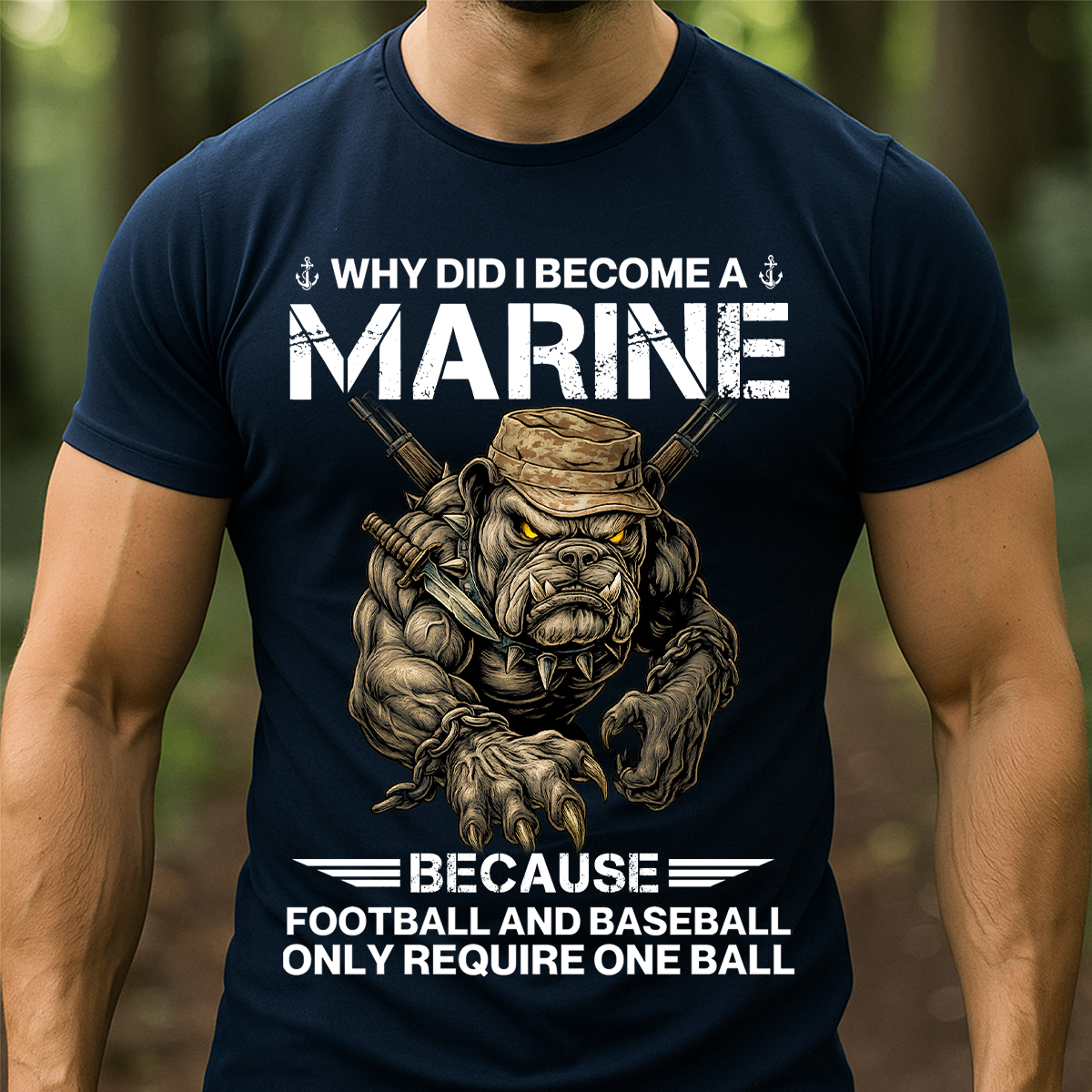Marine Corps T-Shirt – Why Did I Become a Marine Funny Military USMC Veteran Tee