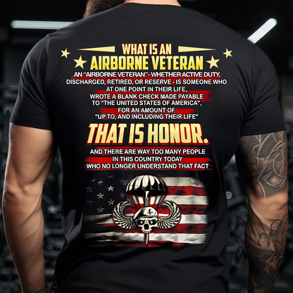 'That Is Honor' Airborne Veteran T-Shirt – US Army Paratrooper Military Pride Tee