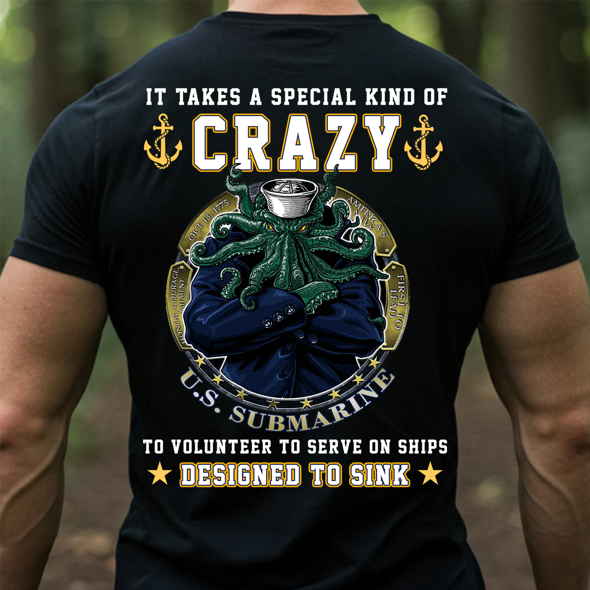 It Takes a Special Kind of Crazy – Designed to Sink T-Shirt | U.S. Submarine Navy Kraken Veteran Tee, Military Pride Gift for Submariners