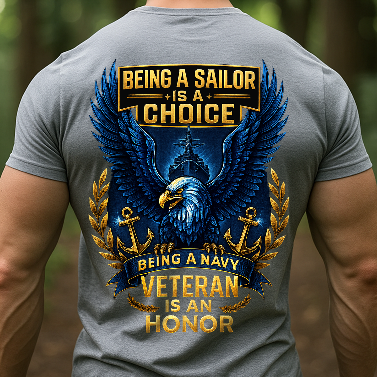 "Being a Navy Veteran Is an Honor" T-Shirt – Patriotic US Navy Sailor Gift for Veterans