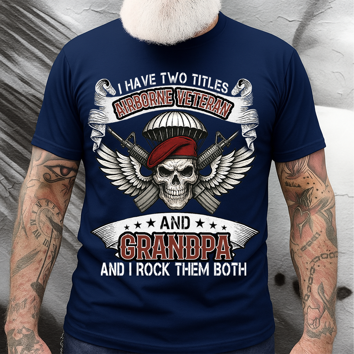I Have Two Titles Airborne Veteran and Grandpa Shirt – Military Veteran Tee, Proud Army Gift