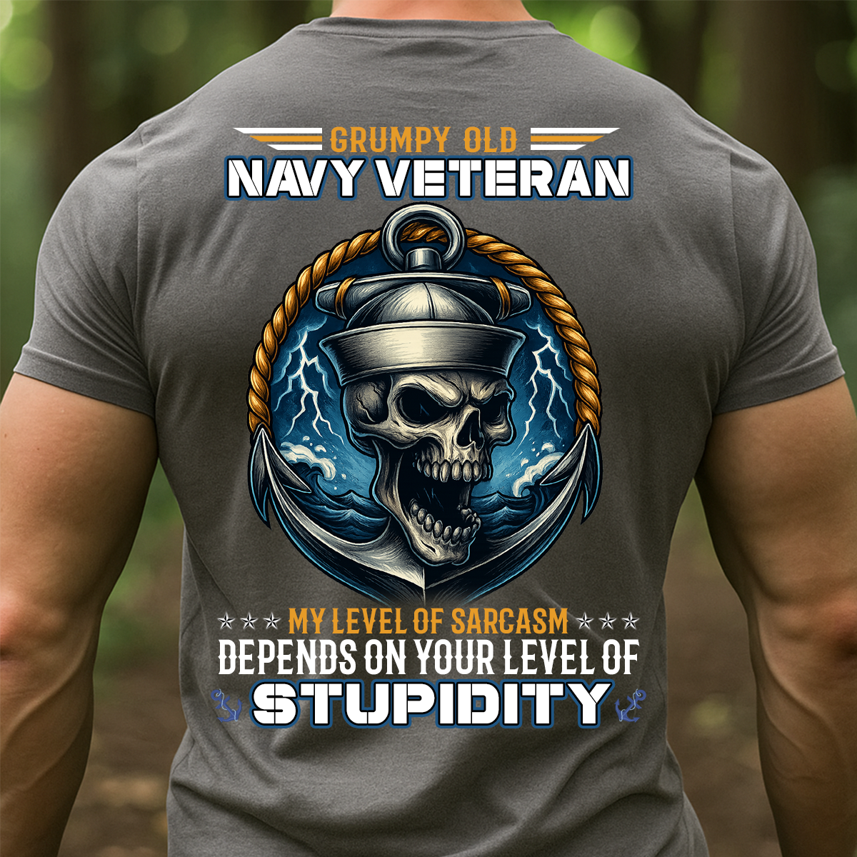“Grumpy Old Navy Veteran” T-Shirt – Funny Military Sarcasm Tee for US Veterans
