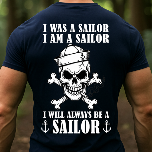 Proud Sailor Forever T-Shirt, Sweatshirt, Hoodie – Vintage Skull Sailor Tee for Navy Veterans