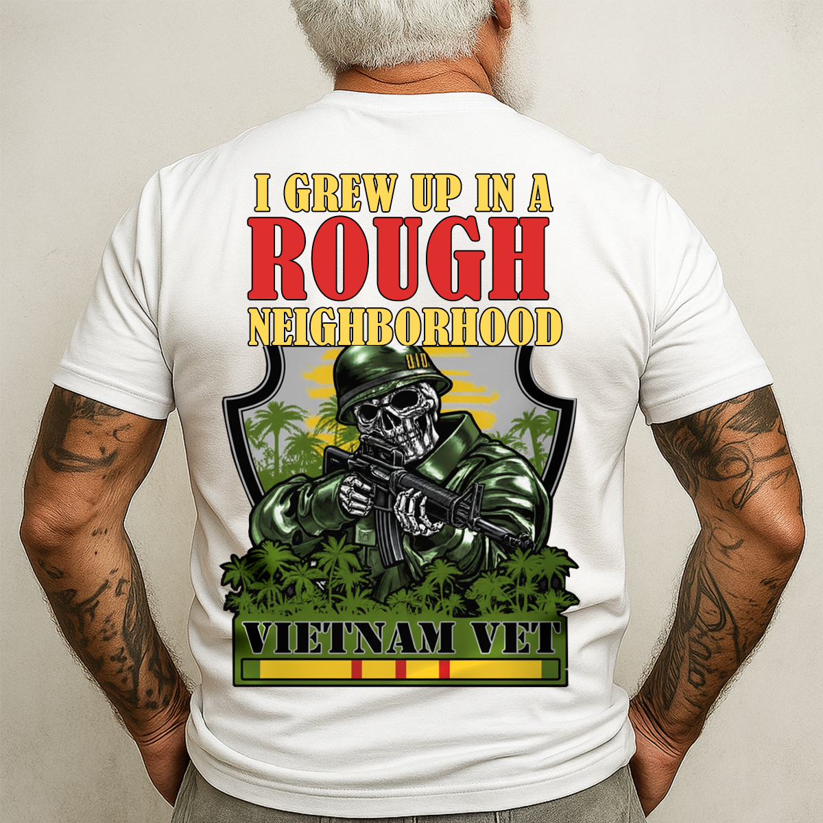 Vietnam Veteran I Grew Up In A Rough Neighborhood T-Shirt, Hoodie, Sweatshirt - Gift For Veterans