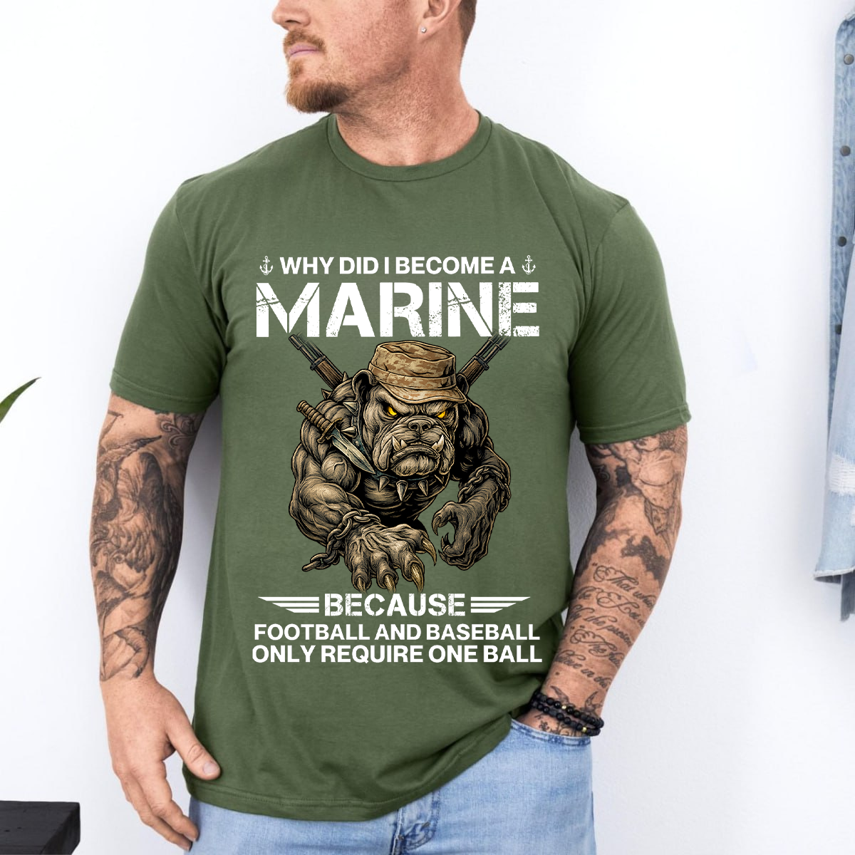 Marine Corps T-Shirt – Why Did I Become a Marine Funny Military USMC Veteran Tee