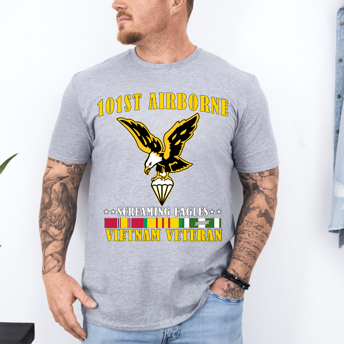 101st Airborne Screaming Eagles Vietnam Veteran T-Shirt - U.S. Airborne Military Veteran Tee