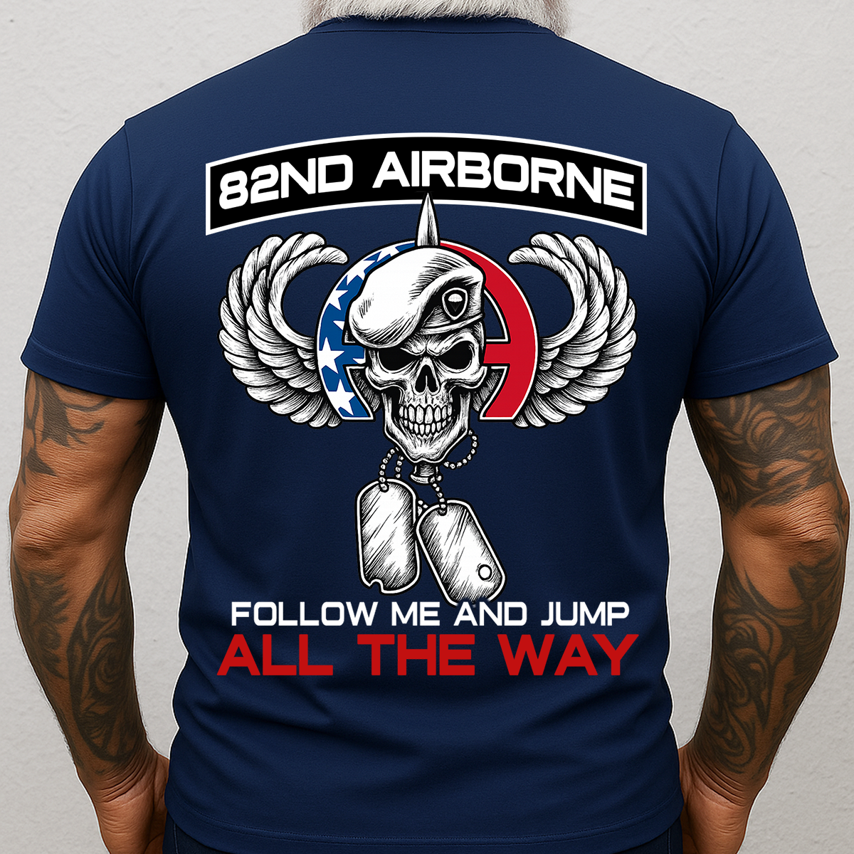 82nd Airborne Follow Me and Jump T-shirt – Paratrooper Veteran All The Way Military Tee