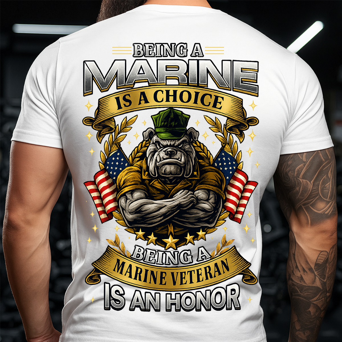 Being A Marine Veteran Is An Honor T-shirt - USMC Bulldog Tee Gift For Veteran's Day