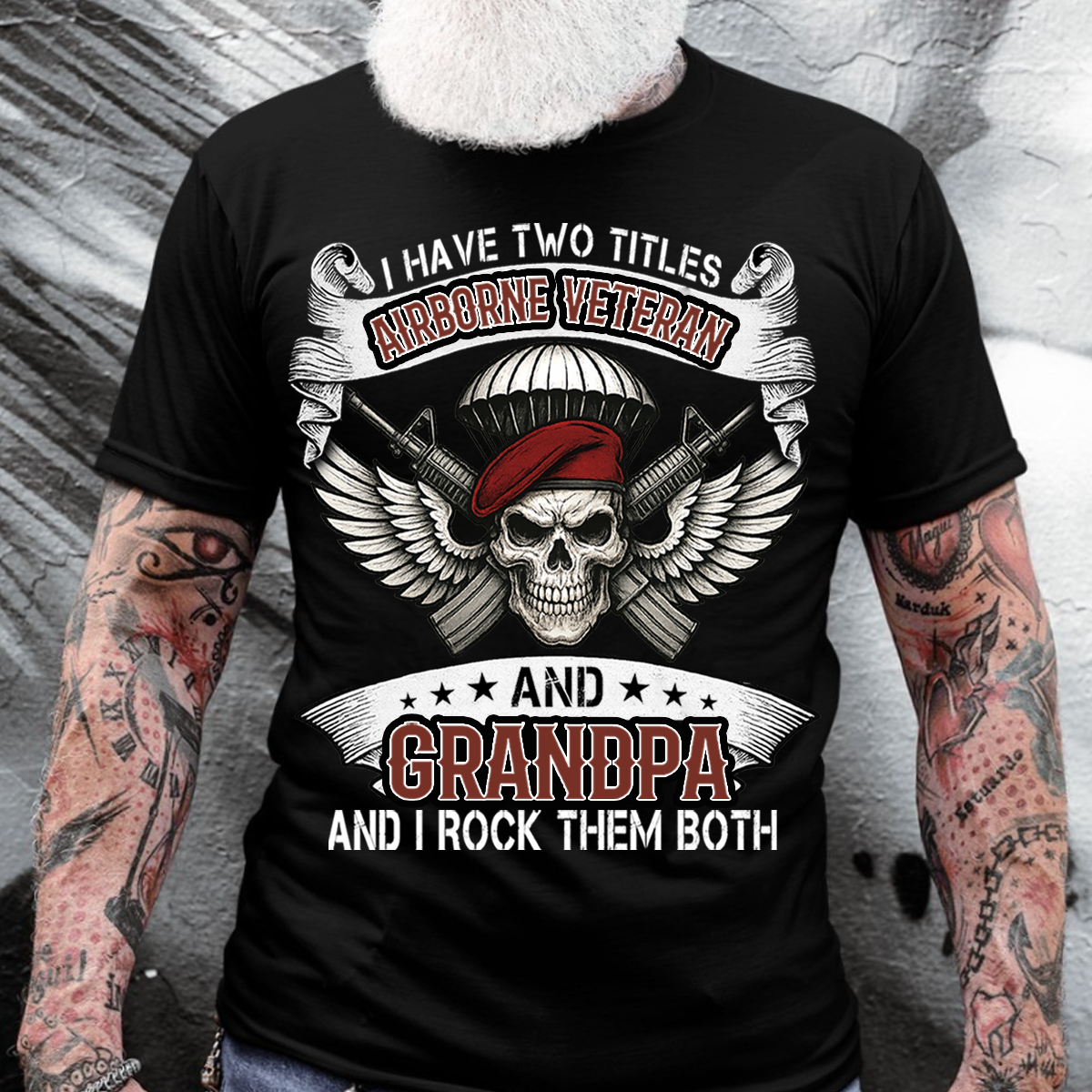 I Have Two Titles Airborne Veteran and Grandpa Shirt – Military Veteran Tee, Proud Army Gift