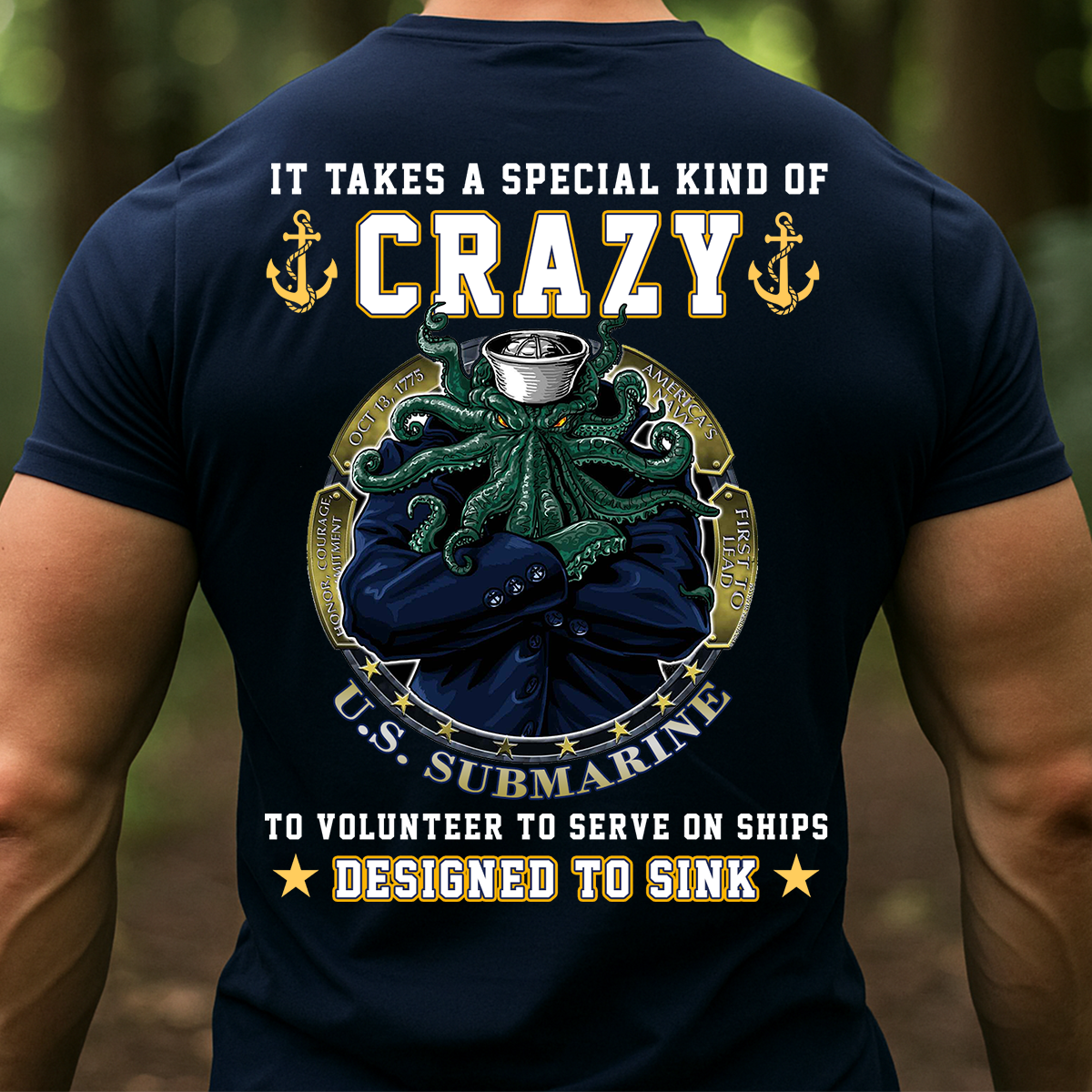 It Takes a Special Kind of Crazy – Designed to Sink T-Shirt | U.S. Submarine Navy Kraken Veteran Tee, Military Pride Gift for Submariners