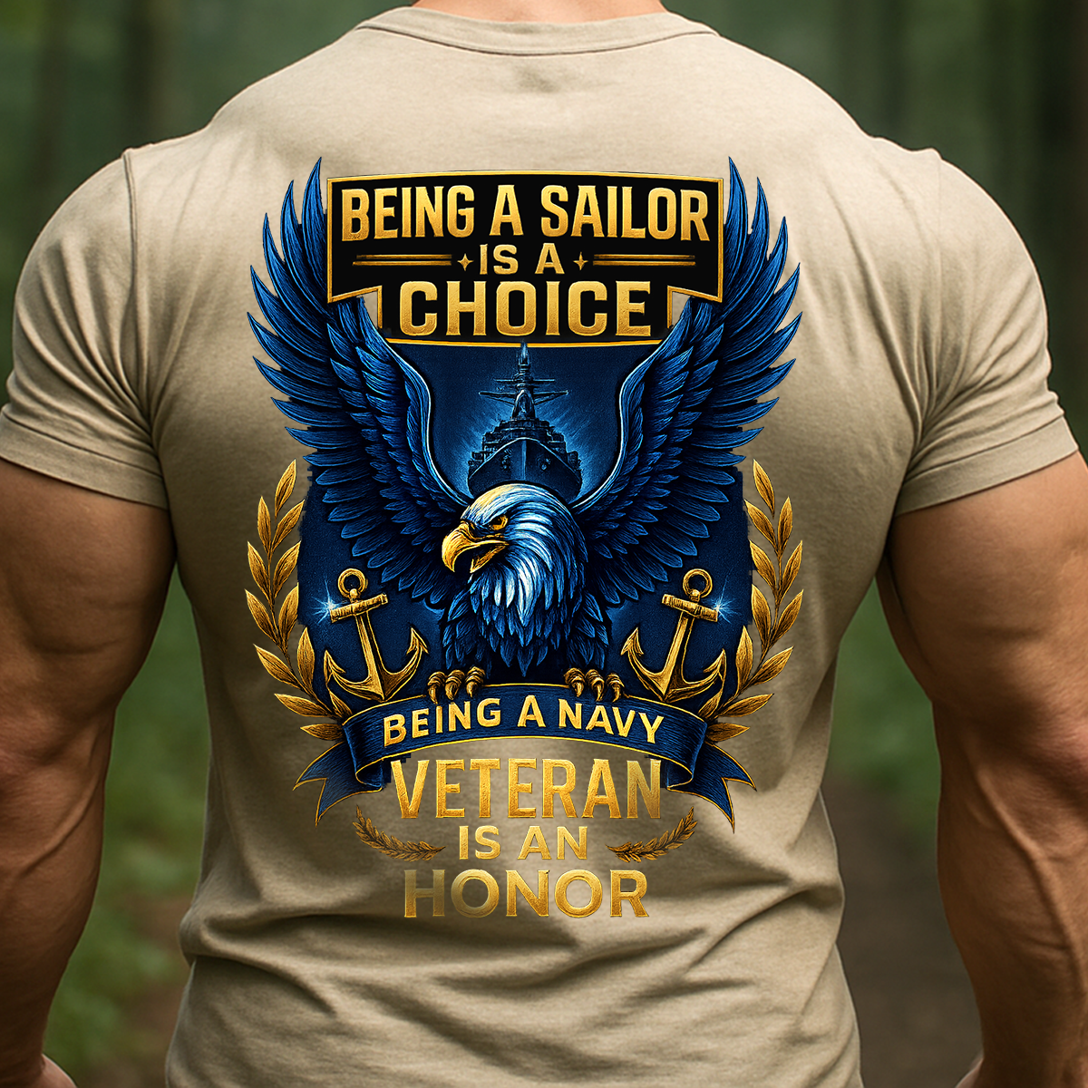 "Being a Navy Veteran Is an Honor" T-Shirt – Patriotic US Navy Sailor Gift for Veterans