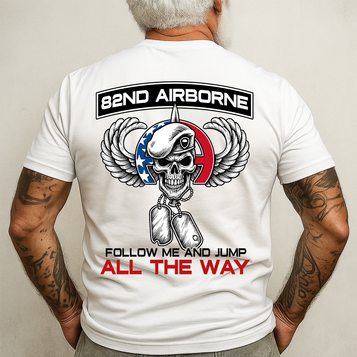 82nd Airborne Follow Me and Jump T-shirt – Paratrooper Veteran All The Way Military Tee