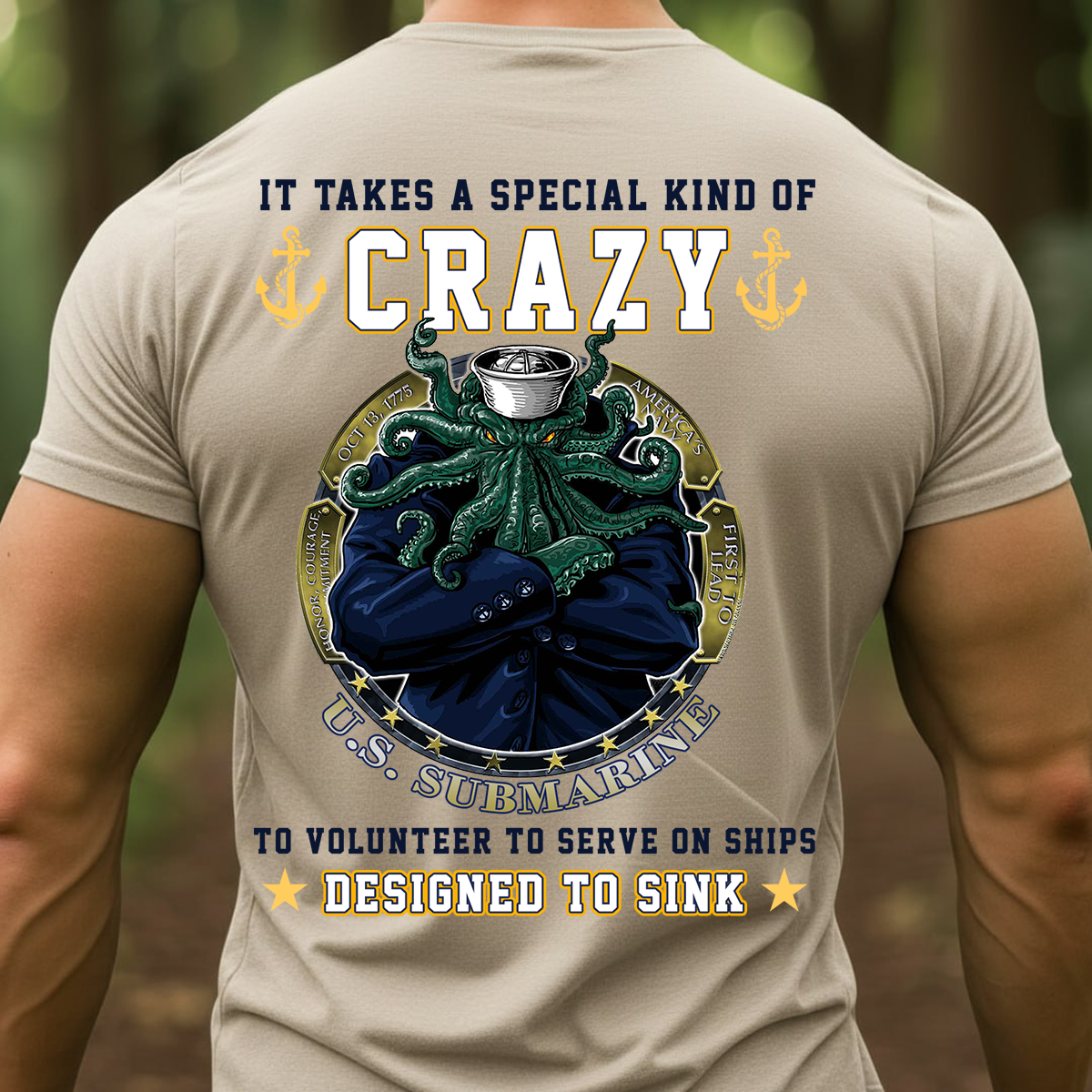 It Takes a Special Kind of Crazy – Designed to Sink T-Shirt | U.S. Submarine Navy Kraken Veteran Tee, Military Pride Gift for Submariners