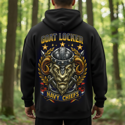 US Navy Goat Locker Chiefs Shirt - Military Veteran Pride Apparel Hoodie Sweatshirt