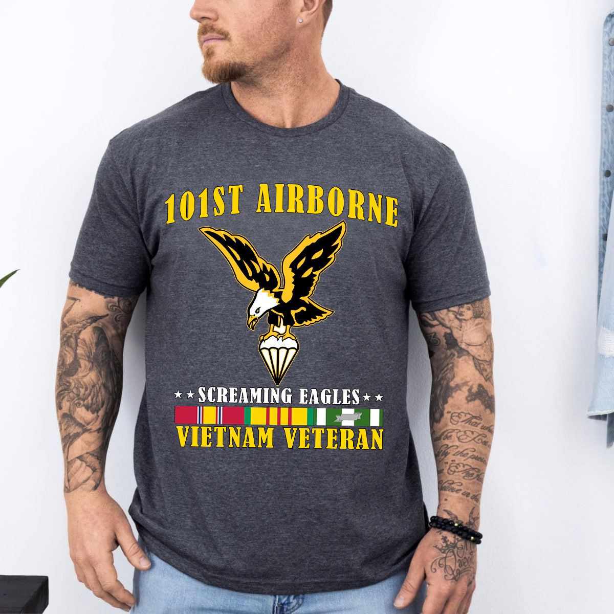 101st Airborne Screaming Eagles Vietnam Veteran T-Shirt - U.S. Airborne Military Veteran Tee