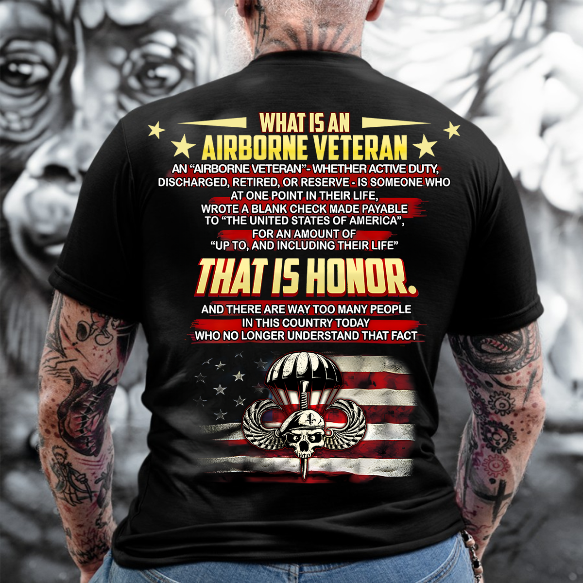 'That Is Honor' Airborne Veteran T-Shirt – US Army Paratrooper Military Pride Tee
