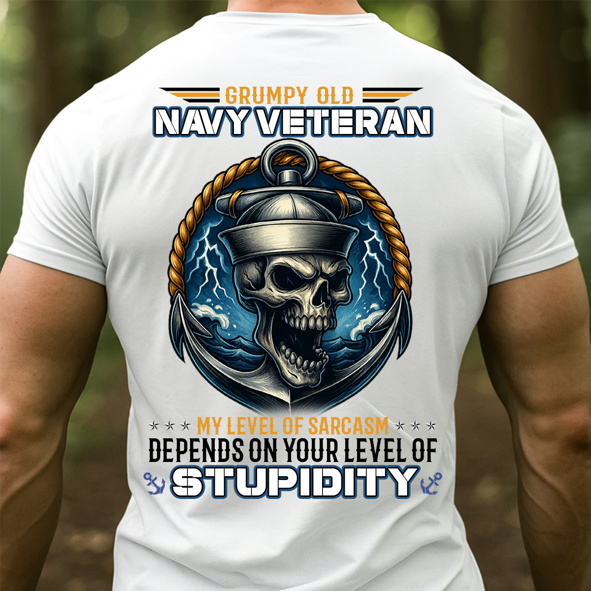 “Grumpy Old Navy Veteran” T-Shirt – Funny Military Sarcasm Tee for US Veterans