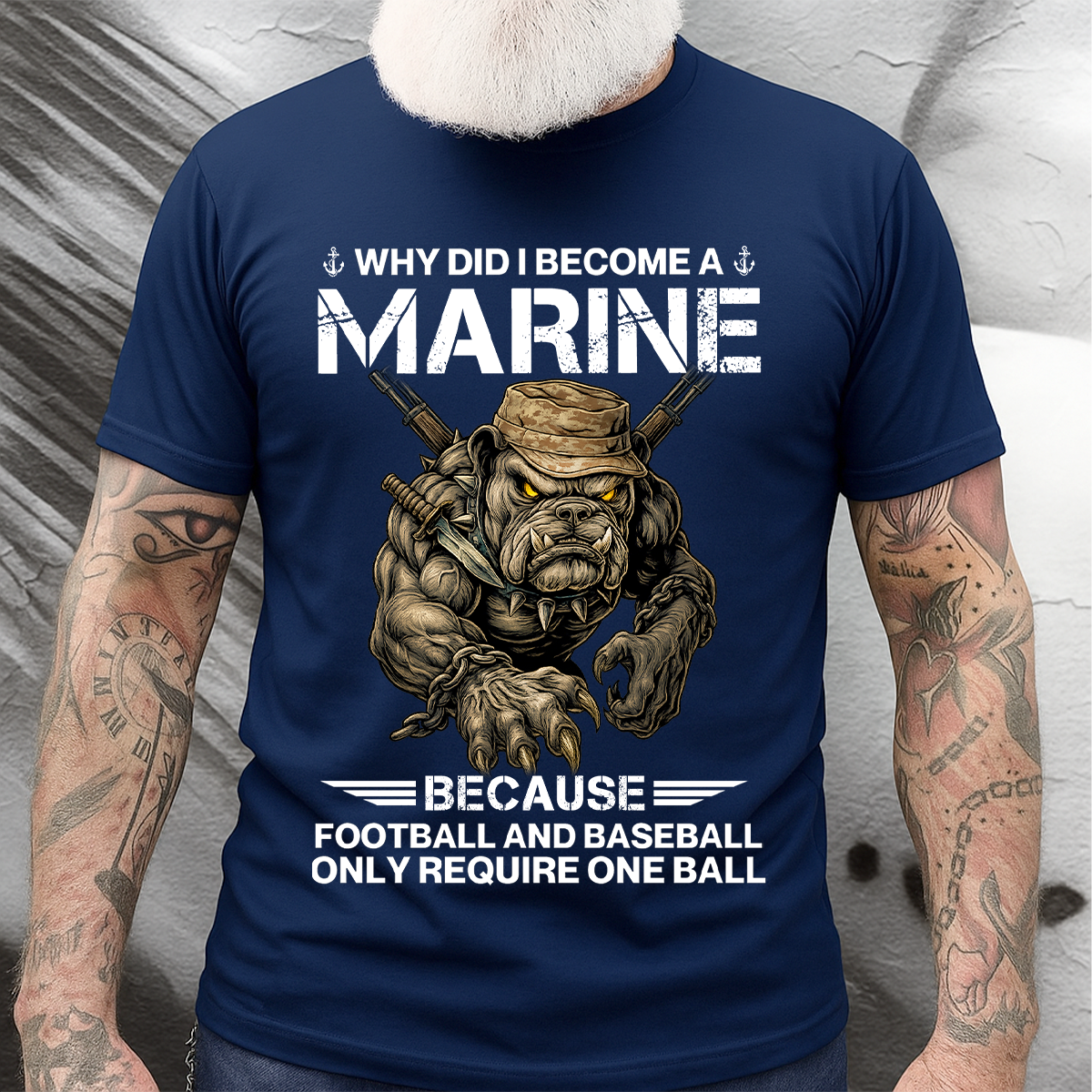Marine Corps T-Shirt – Why Did I Become a Marine Funny Military USMC Veteran Tee
