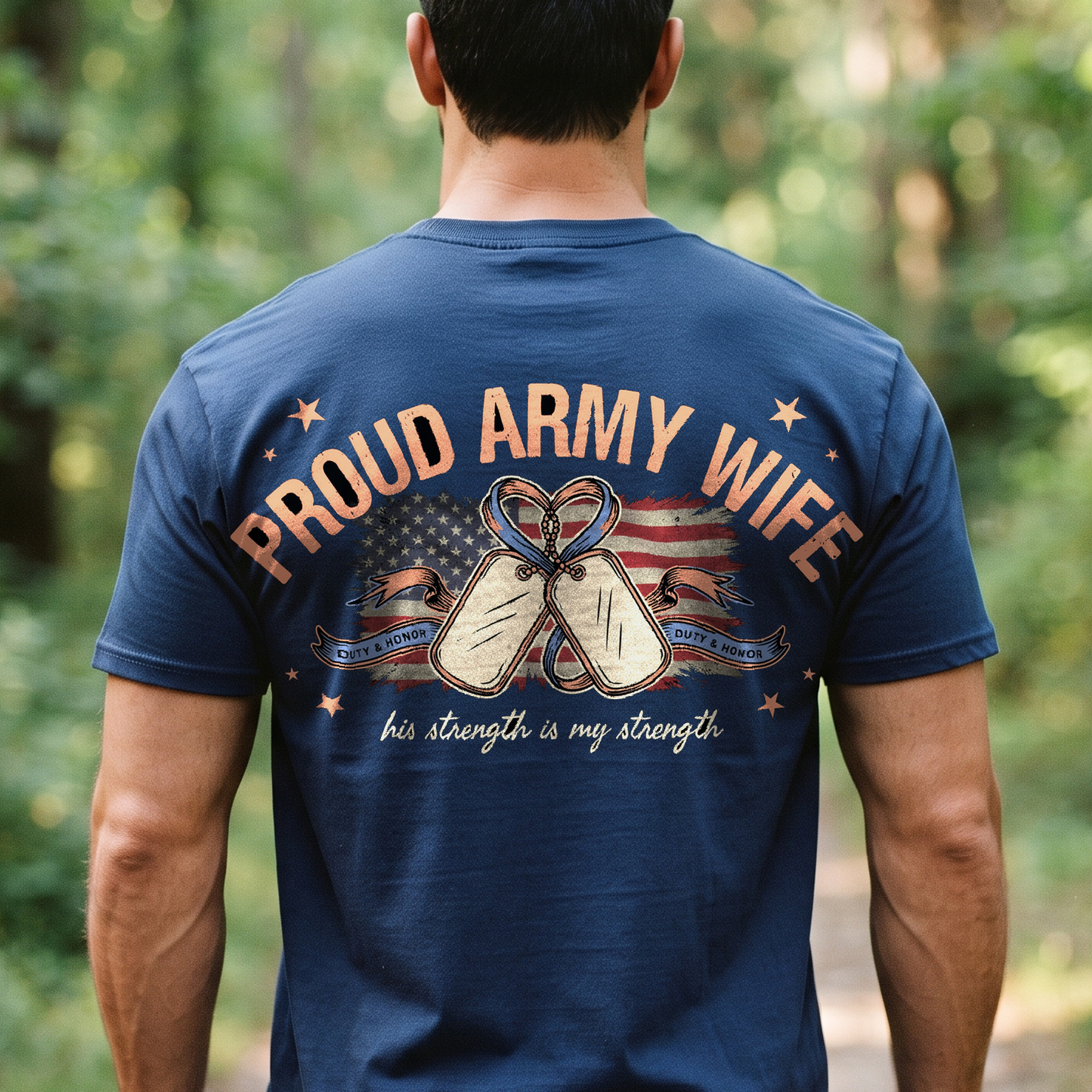 "Proud Army Wife" T-Shirt – Military Family Pride Gift for Wife Mom Husband