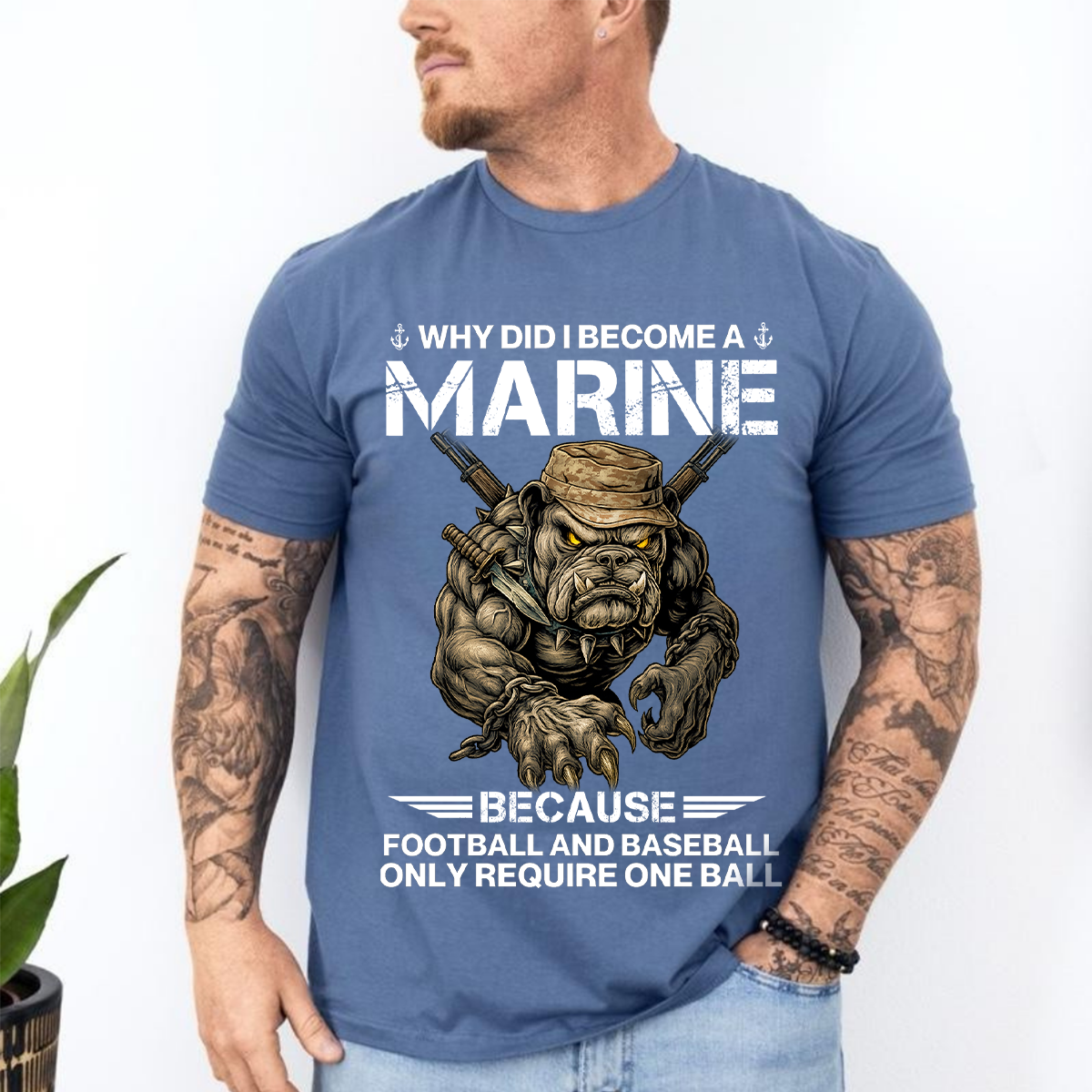 Marine Corps T-Shirt – Why Did I Become a Marine Funny Military USMC Veteran Tee