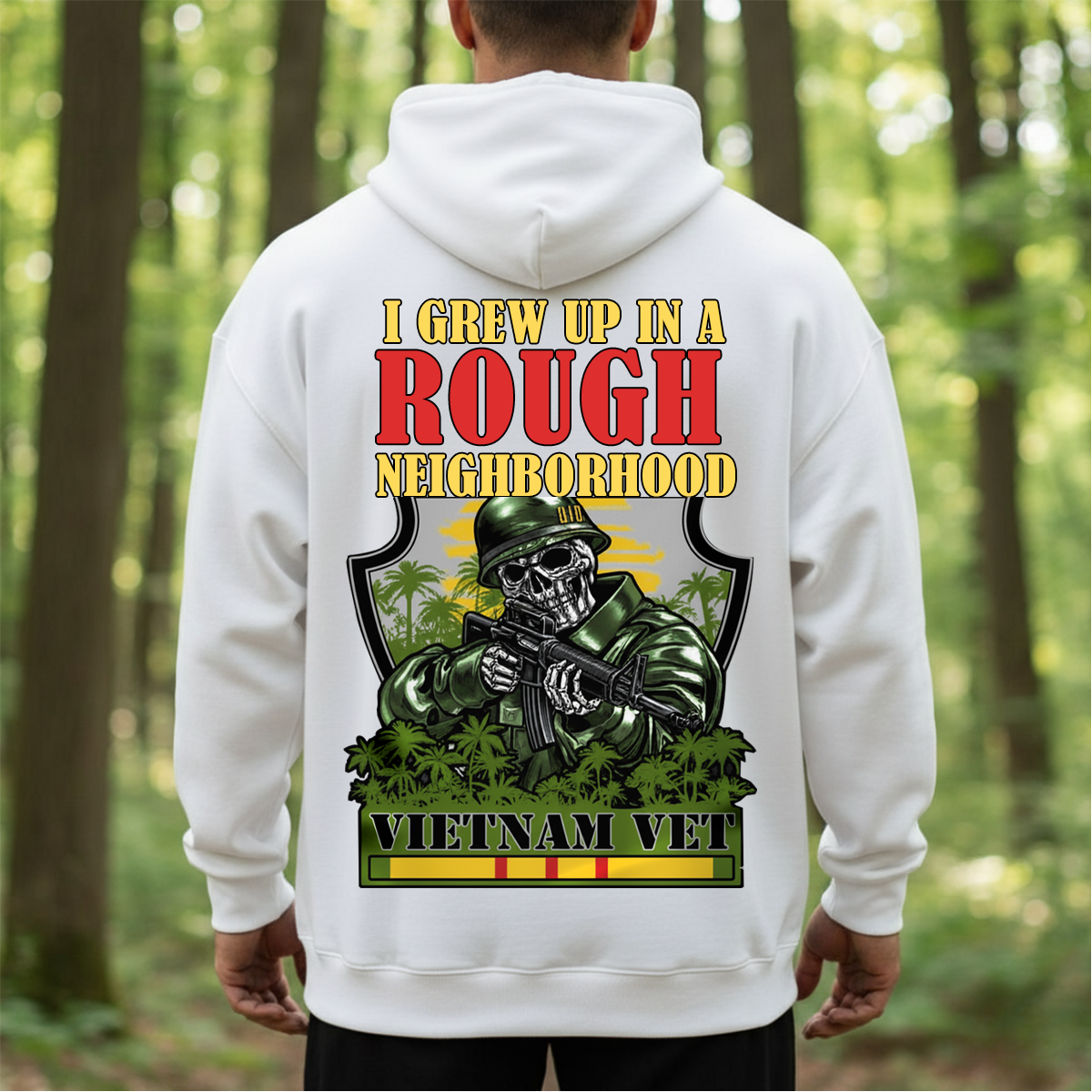 Vietnam Veteran I Grew Up In A Rough Neighborhood T-Shirt, Hoodie, Sweatshirt - Gift For Veterans
