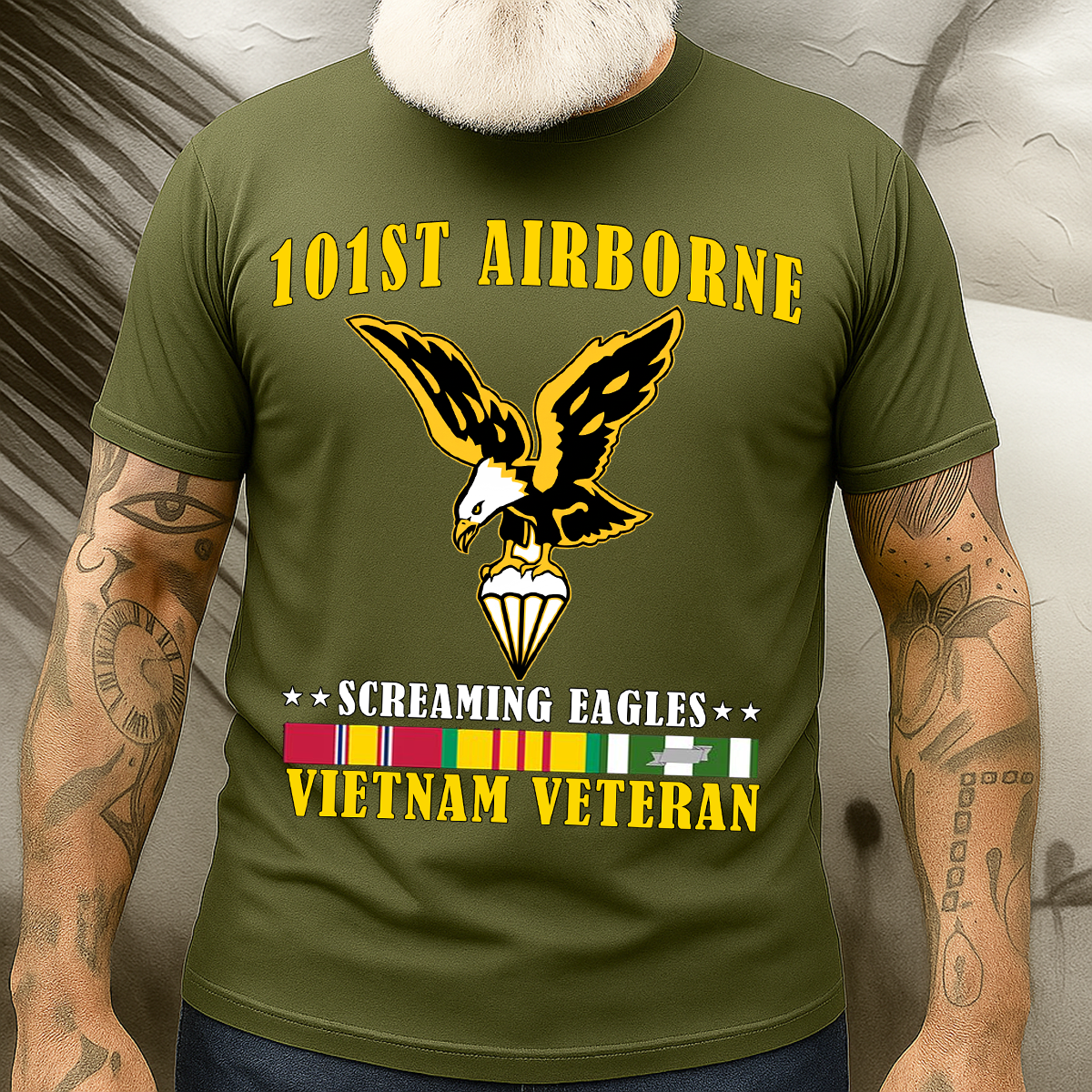 101st Airborne Screaming Eagles Vietnam Veteran T-Shirt - U.S. Airborne Military Veteran Tee