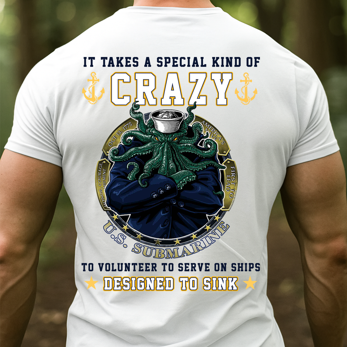 It Takes a Special Kind of Crazy – Designed to Sink T-Shirt | U.S. Submarine Navy Kraken Veteran Tee, Military Pride Gift for Submariners