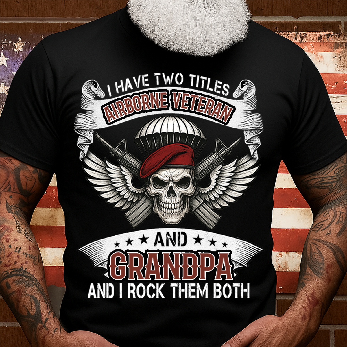 I Have Two Titles Airborne Veteran and Grandpa Shirt – Military Veteran Tee, Proud Army Gift