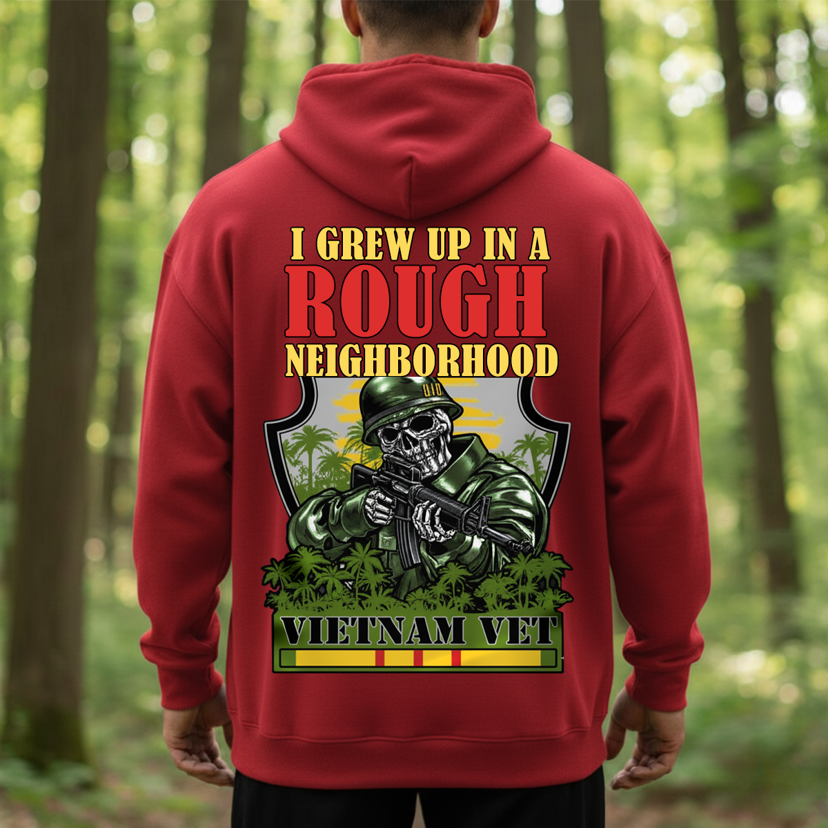 Vietnam Veteran I Grew Up In A Rough Neighborhood T-Shirt, Hoodie, Sweatshirt - Gift For Veterans