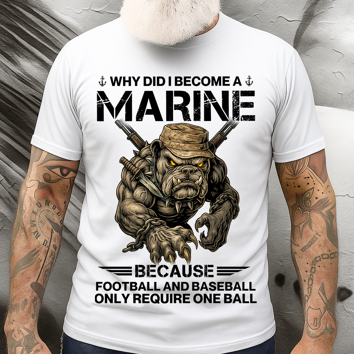 Marine Corps T-Shirt – Why Did I Become a Marine Funny Military USMC Veteran Tee