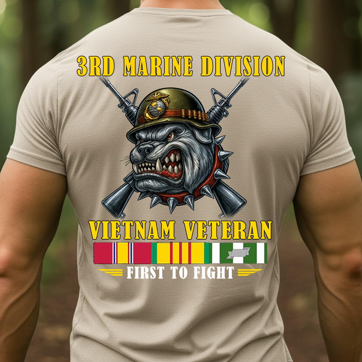 Vietnam Veteran 3rd Marine Division T-Shirt – USMC Bulldog First to Fight Shirt, Gift For Veteran