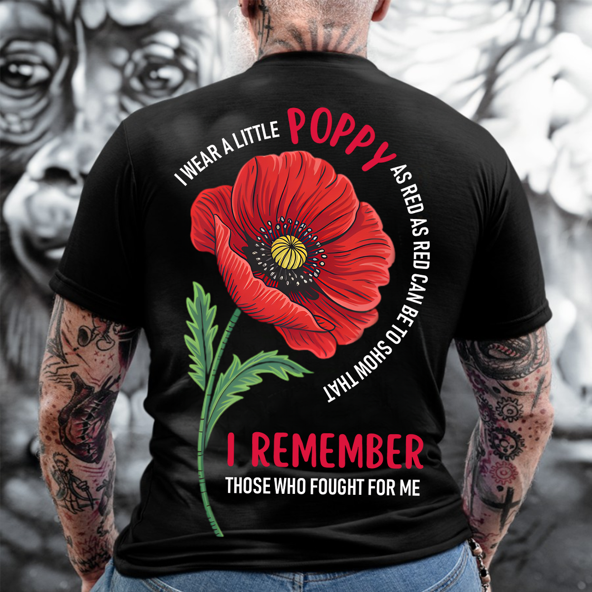 Vintage I Wear Red Poppy Flower Remember American Usa Veteran T-Shirt, Veterans Day Gift