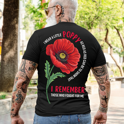 Vintage I Wear Red Poppy Flower Remember American Usa Veteran T-Shirt, Veterans Day Gift