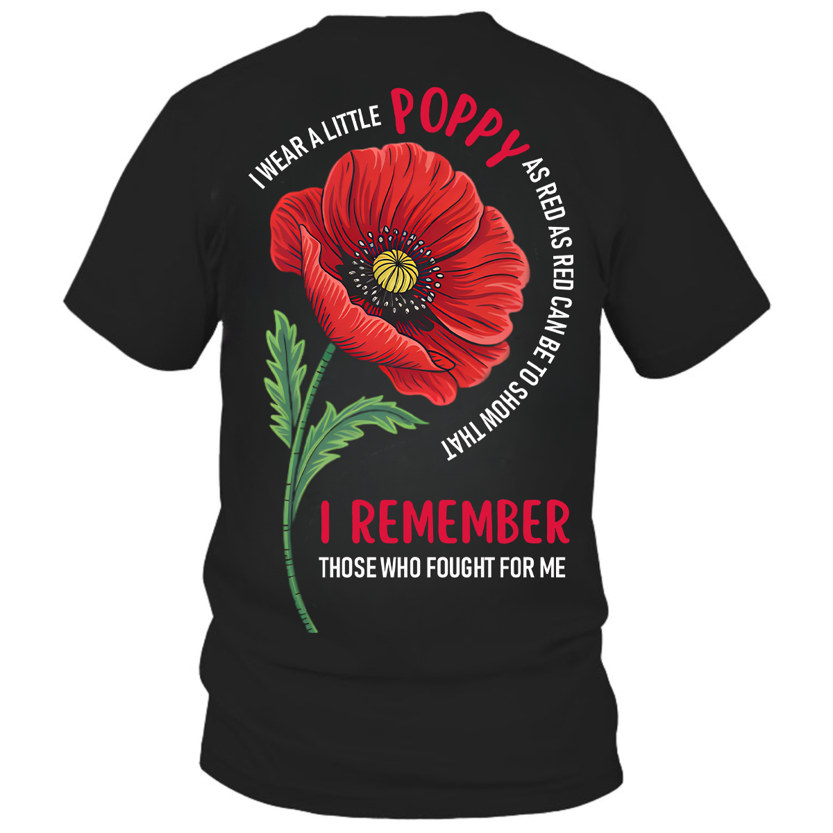 Vintage I Wear Red Poppy Flower Remember American Usa Veteran T-Shirt, Veterans Day Gift
